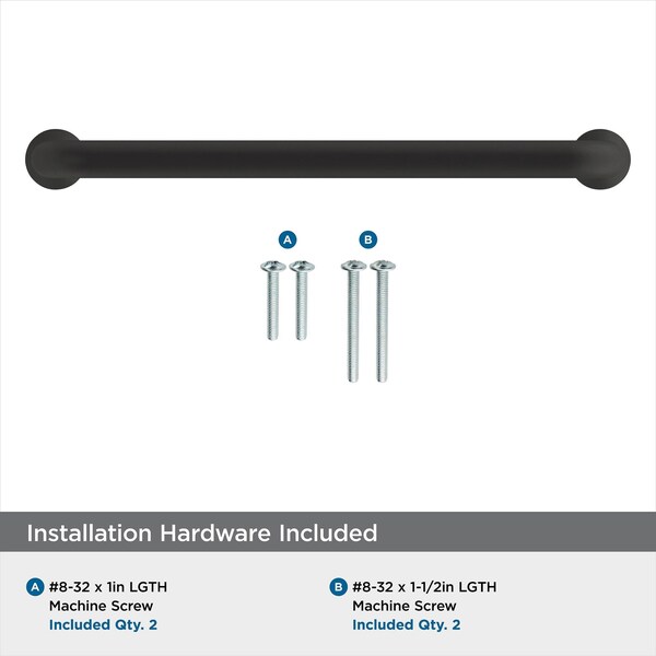 Amerock Factor 5-1/16 in 128 mm Center-to-Center Matte Black Cabinet Pull - BP36782FB