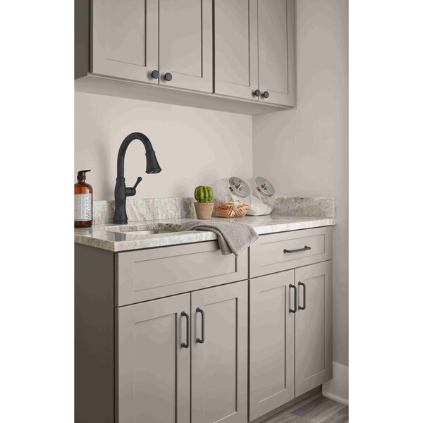 Amerock Factor 5-1/16 in 128 mm Center-to-Center Matte Black Cabinet Pull - BP36782FB