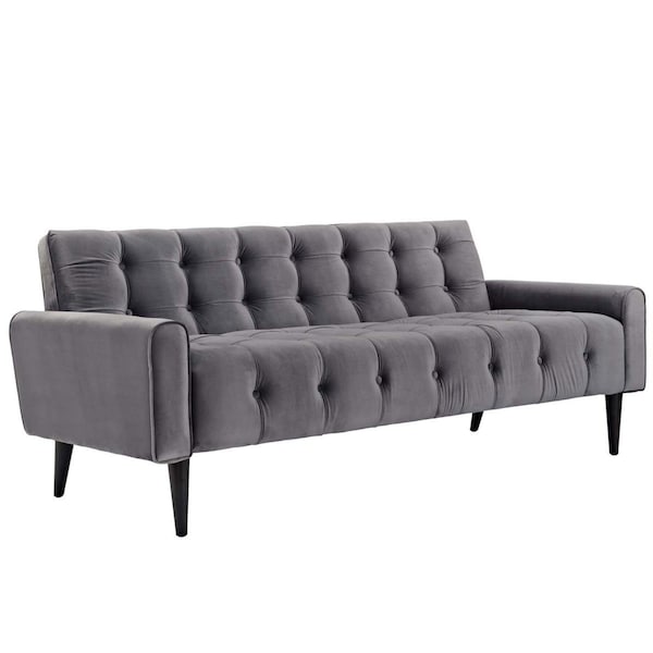 Modway Furniture 29 H x 72.5 W x 31.5 L in. Delve Velvet Sofa, Gray - EEI-2456-GRY