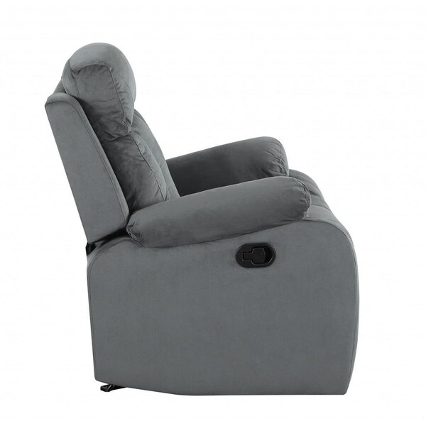 Homeroots 68 x 38 x 32-40 in. Modern Gray Leather Sofa & Loveseat - 343894
