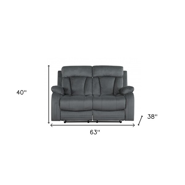 Homeroots 68 x 38 x 32-40 in. Modern Gray Leather Sofa & Loveseat - 343894