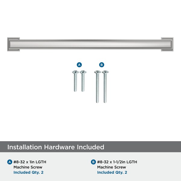 Amerock Appoint 8-13/16 inch 224mm Center-to-Center Polished Chrome Cabinet Pull - BP3736326