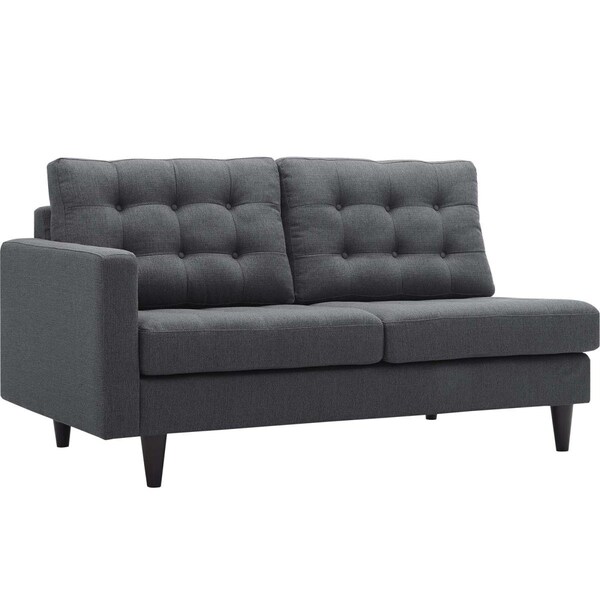 Modway Furniture 34 H x 34 W x 64.5 L in. Empress Left-Facing Upholstered Fabric Loveseat, Gray - EEI-2589-DOR