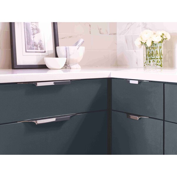Amerock Extent 4-3/16 in 106 mm Center-to-Center Polished Chrome Cabinet Edge Pull - BP3675026