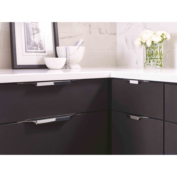 Amerock Extent 4-3/16 in 106 mm Center-to-Center Polished Chrome Cabinet Edge Pull - BP3675026