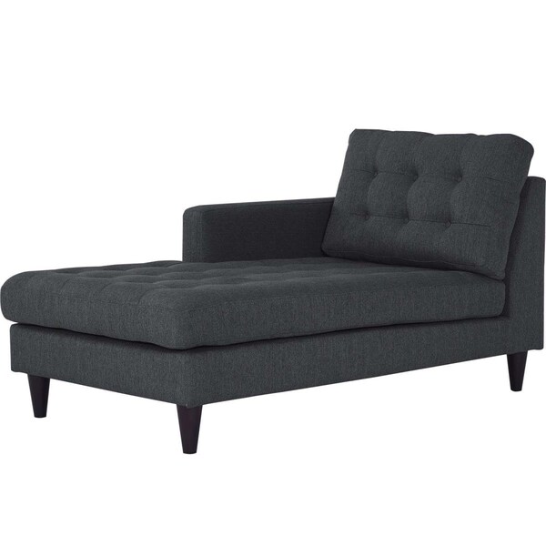 Modway Furniture 35.5 H x 35.0 W x 63.5 L in. Empress Left-Arm Upholstered Fabric Chaise, Gray - EEI-2596-DOR