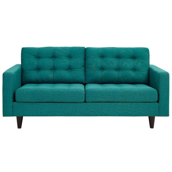 Modway Furniture 35.5 H x 84 W x 36.5 L in. Empress Upholstered Loveseat, Teal - EEI-1547-TEA