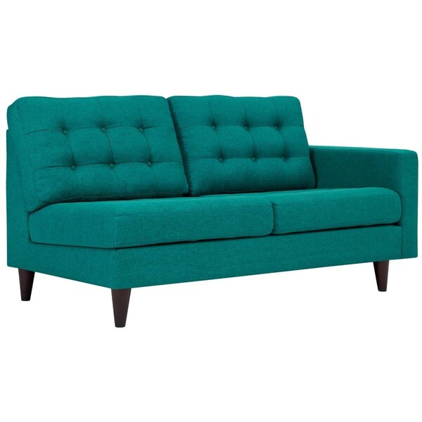 Modway Furniture Empress Right-Facing Upholstered Fabric Loveseat, Teal - EEI-2595-TEA