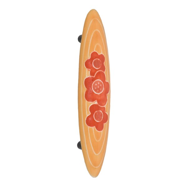 Acorn Mfg Sm Pull Gold with 3 Orange Flowers - PPGYP
