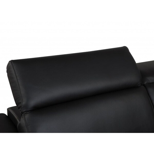 Homeroots 71 x 41 x 29 in. Modern Black Leather Sofa & Loveseat - 343844