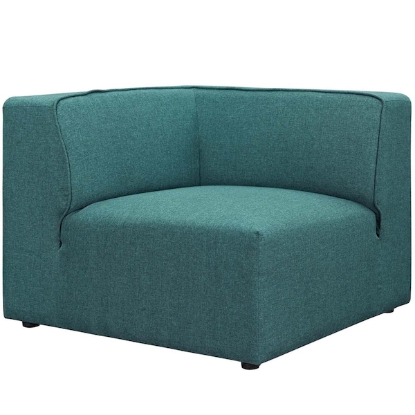Modway Furniture 27 H x 37 W x 37 D in. Mingle Corner Sofa, Teal - EEI-2728-TEA