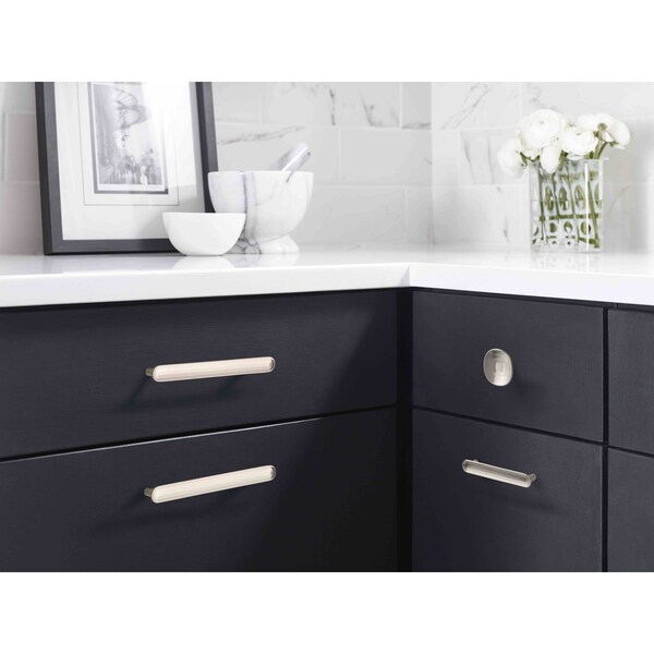 Amerock Concentric 3-3/4 in 96 mm Center-to-Center Satin Nickel Cabinet Pull - BP36830G10