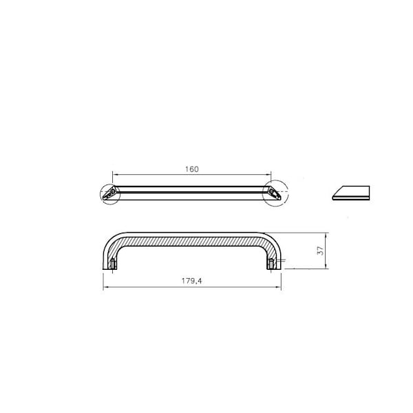 Richelieu 6 5/16 in (160 mm) Center-to-Center Chrome Contemporary Drawer Pull - 7884160140