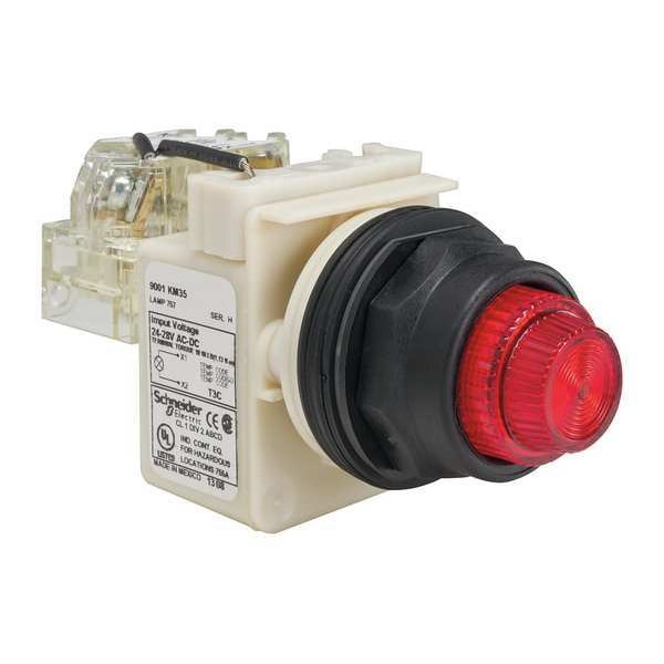 Schneider Electric Luz piloto de prueba Push to Test, Roja, Incandescente - 9001SKT35R31