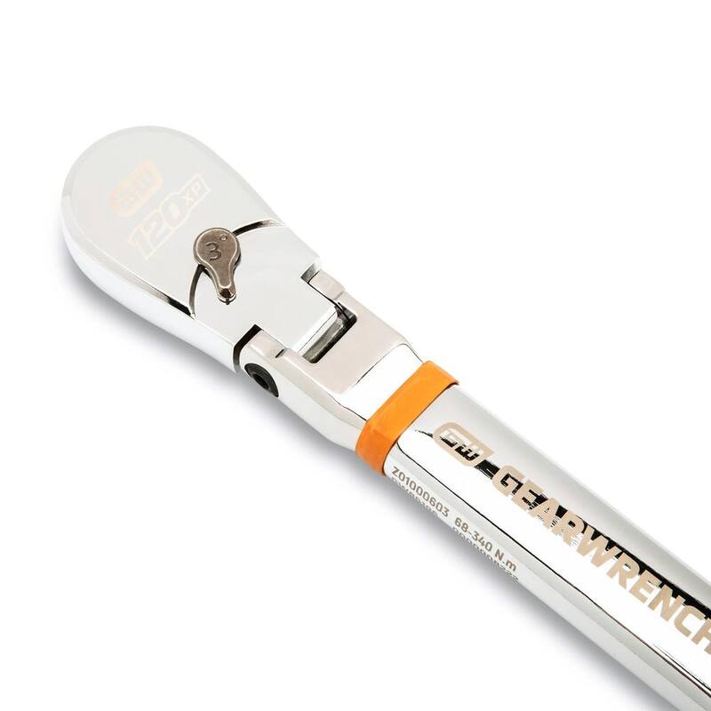 GEARWRENCH 1/2 in. Drive 120XP 50-250 ft./lbs. Flex-Head Electronic Torque Wrench with Angle - 85196
