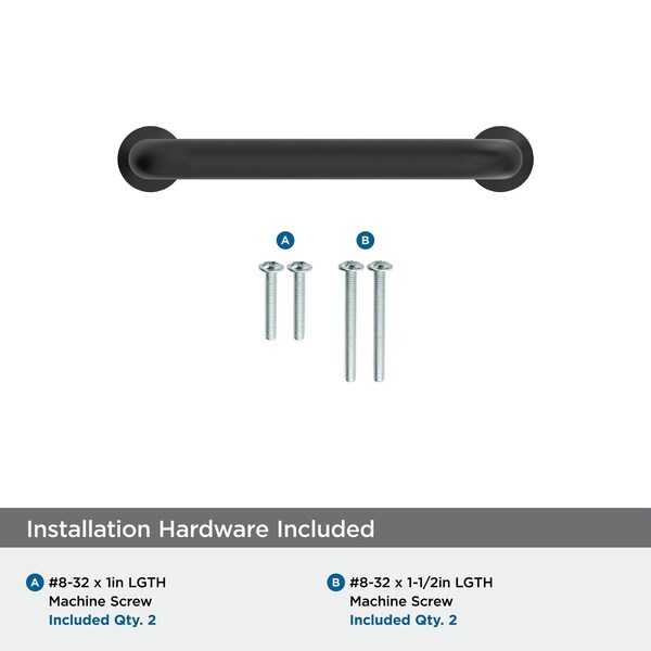 Amerock Factor 3 inch 76mm Center-to-Center Matte Black Cabinet Pull - BP37380FB