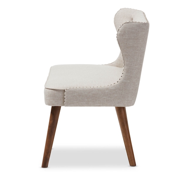 Baxton Studio Scarlett Beige Button-Tufting with Nailheads 2-Seater Loveseat - 129-7081