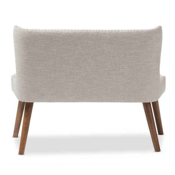 Baxton Studio Scarlett Beige Button-Tufting with Nailheads 2-Seater Loveseat - 129-7081