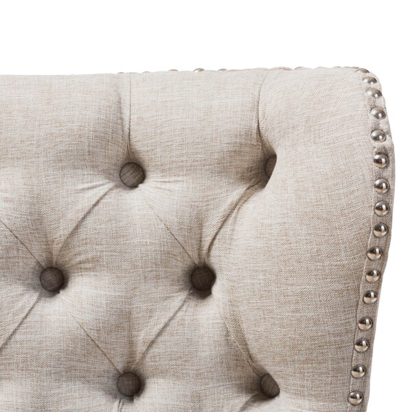 Baxton Studio Scarlett Beige Button-Tufting with Nailheads 2-Seater Loveseat - 129-7081