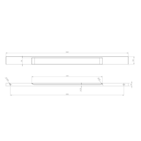 Richelieu 12 5/8 in (320 mm) Center-to-Center Chrome Contemporary Drawer Pull - BP13101320140