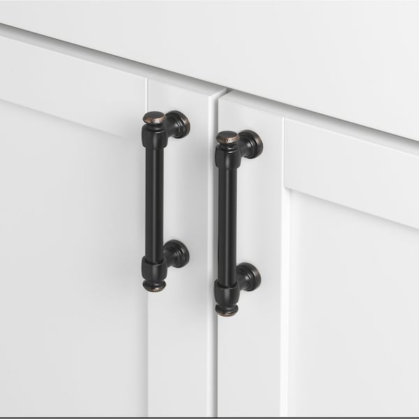 Gliderite Hardware 3-3/4 in. Center to Center Oil Rubbed Bronze Classic Euro Bar Pull - 4361-96-ORB, 25PK - 4361-96-ORB-25