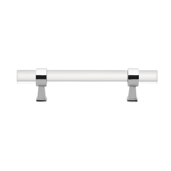 Gliderite Hardware 3-3/4 in. Center to Center Clear Acrylic Cabinet Pull Polished Chrome, 25PK - 4718-96-PC-25