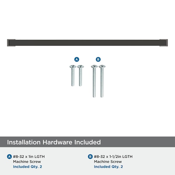 Amerock Blackrock 12-5/8 inch 320mm Center-to-Center Black Bronze Cabinet Pull - BP55284BBR