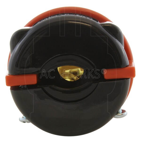 Ac Works NEMA L17-30P 3-Phase 30A 600V 4-Prong Locking Male Plug with UL, C-UL Approval in Orange - ASL1730P
