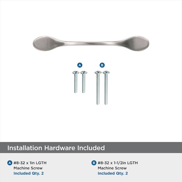 Amerock Ravino 3 in 76 mm Center-to-Center Satin Nickel Cabinet Pull - BP21935G10