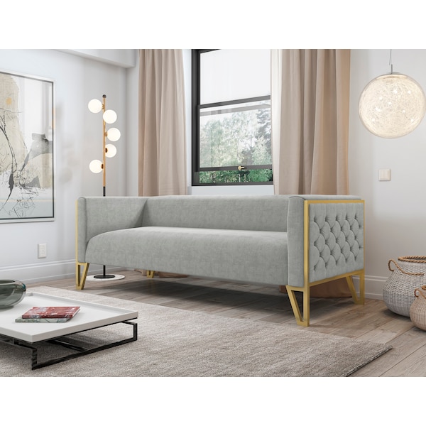 Manhattan Comfort Vector Sofa in Grey and Gold - SF008-GY