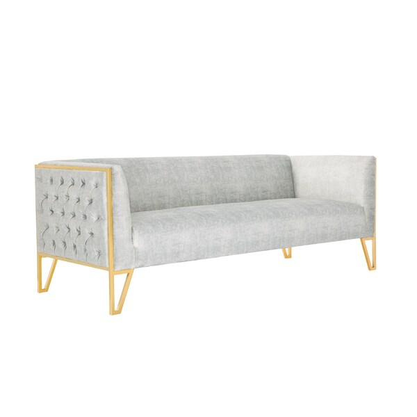 Manhattan Comfort Vector Sofa in Grey and Gold - SF008-GY