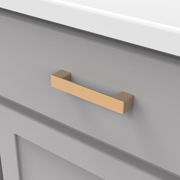 Heritage Designs Contemporary Pull 334 Inch 96mm Center to Center Brushed Brass Finish, 10PK - R078430BBX10B