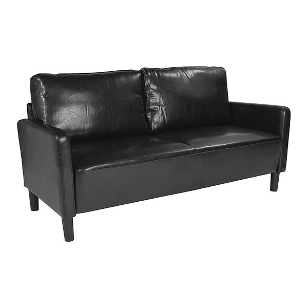 Flash Furniture Washington Park Sofa, Black Leather - SL-SF918-3-BLK-GG
