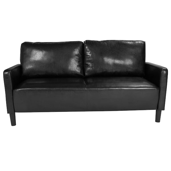 Flash Furniture Washington Park Sofa, Black Leather - SL-SF918-3-BLK-GG