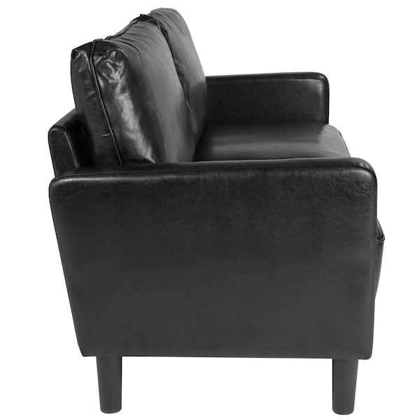 Flash Furniture Washington Park Sofa, Black Leather - SL-SF918-3-BLK-GG