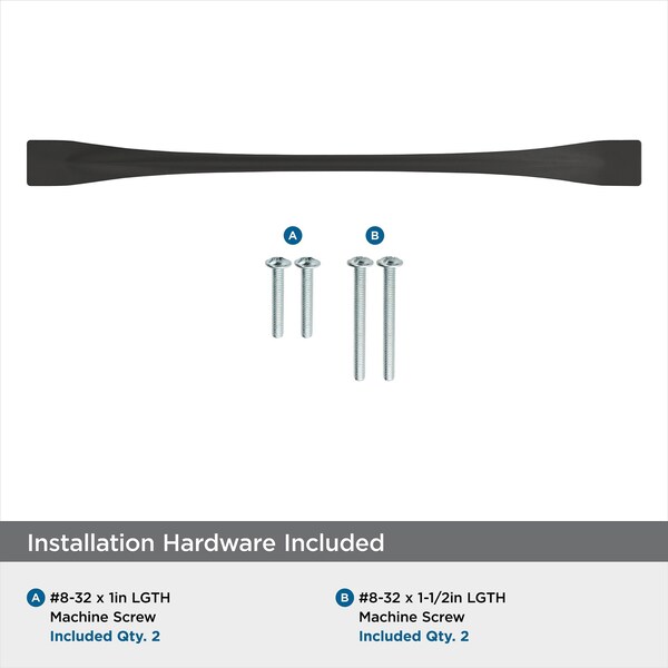 Amerock Uprise 8-13/16 in 224 mm Center-to-Center Matte Black Cabinet Pull - BP36920FB