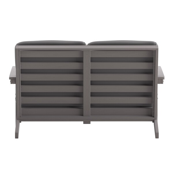 Flash Furniture Gray Poly Resin Loveseat-Gray Cushions - JJ-C14022-GY-GG