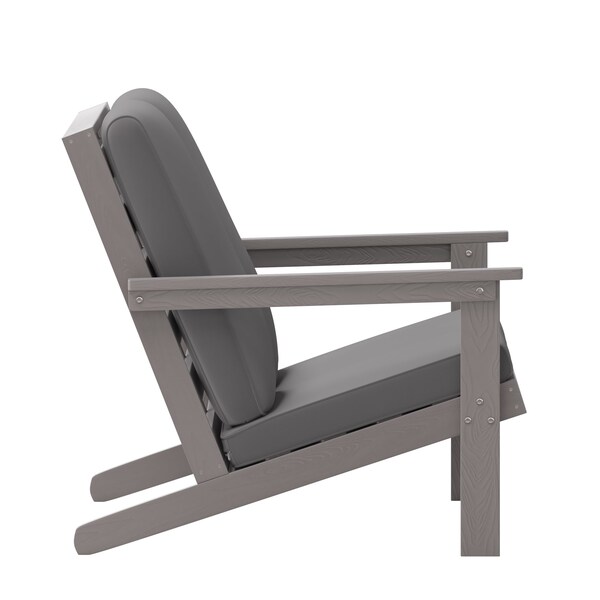 Flash Furniture Gray Poly Resin Loveseat-Gray Cushions - JJ-C14022-GY-GG