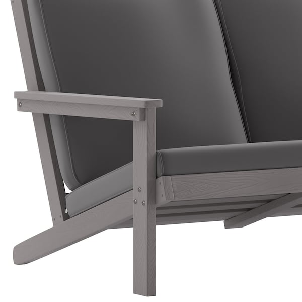 Flash Furniture Gray Poly Resin Loveseat-Gray Cushions - JJ-C14022-GY-GG