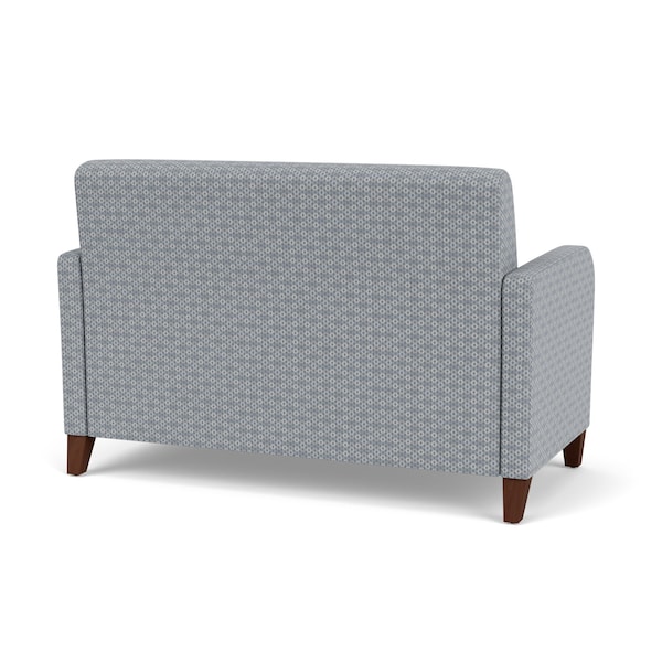 Lesro Siena Lounge Reception Loveseat, Walnut, RS Fog Upholstery - SN1501