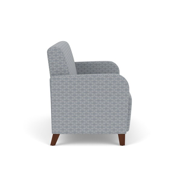 Lesro Siena Lounge Reception Loveseat, Walnut, RS Fog Upholstery - SN1501