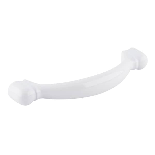 Amerock Curved Kitchen Cabinet Drawer Pull 3 in. Center To Center For Kitchen And Bathroom Hardware White - BP3441GW