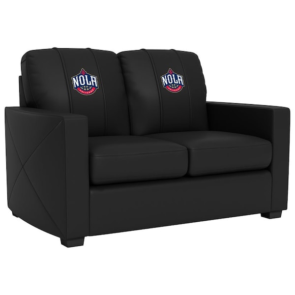 Dreamseat Silver Loveseat with New Orleans Pelicans NOLA Logo - XZ7759003LSCDBK-PSNBA31084