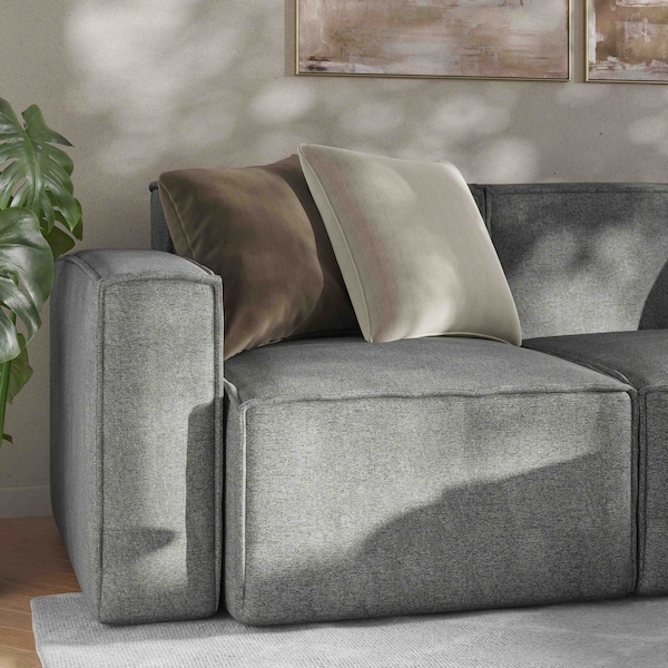 Flash Furniture Bridgetown Luxury Modular Sectional Sofa, Left Side w/Arm Rest, Dark Gray - IS-IT2231-LC-DKGRY-GG