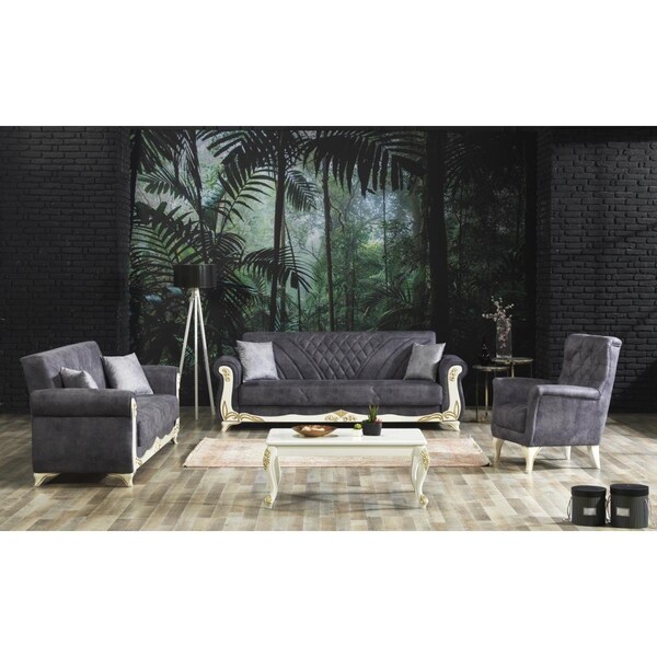 Kd Bufe 34 x 98 x 36 in. Asos Convertible Sleeper Sofa, Anthracite - KD2978125