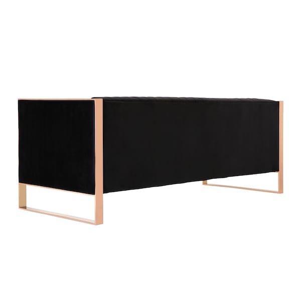 Manhattan Comfort Trillium Sofa in Black and Rose Gold - SF009-BK