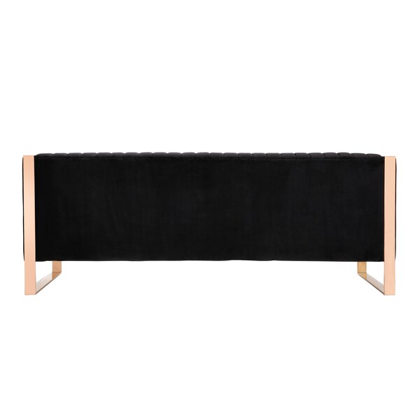 Manhattan Comfort Trillium Sofa in Black and Rose Gold - SF009-BK