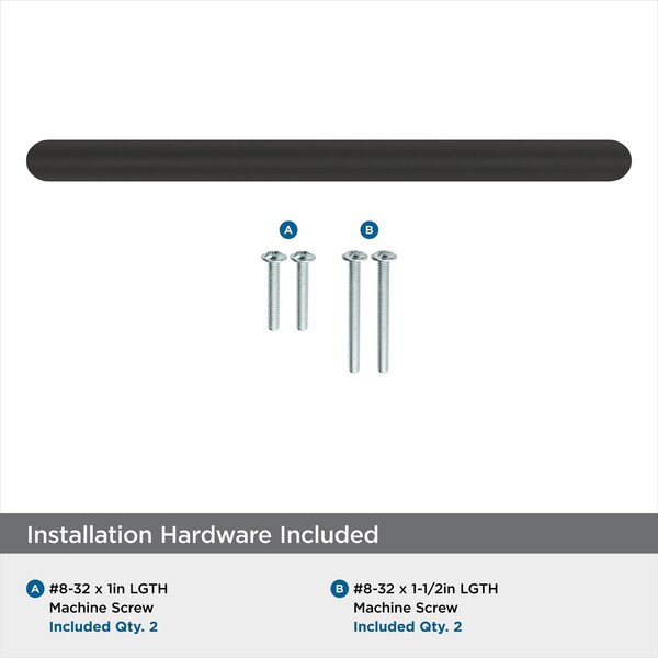 Amerock Revolve 6-5/16 in 160 mm Center-to-Center Matte Black Cabinet Pull - BP36854FB