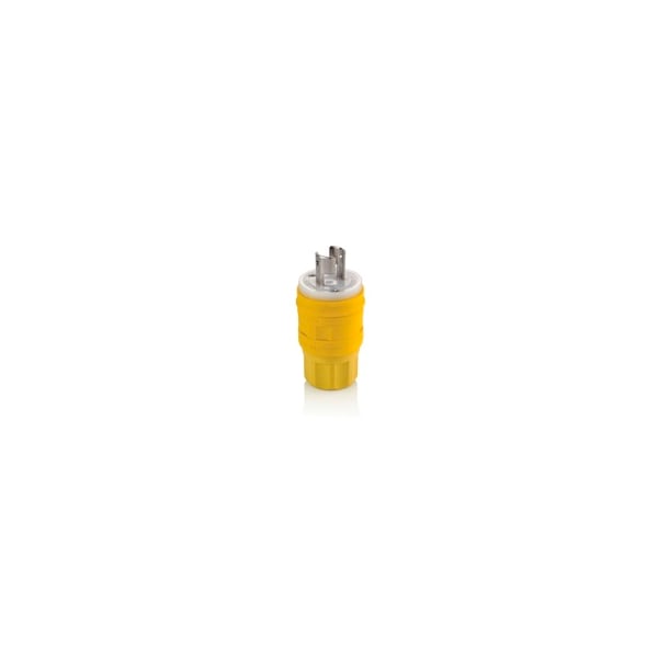 Leviton 20A Watertight Locking Plug 2P 2W 250Vac L2-20P Yl - 26W07