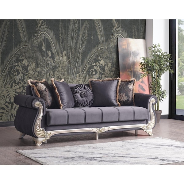 Furnia 33 x 88 x 38 in. Karizma 3 Seat Sleeper, Anthracite - HD-10ELF-KAR-SOFT32-3